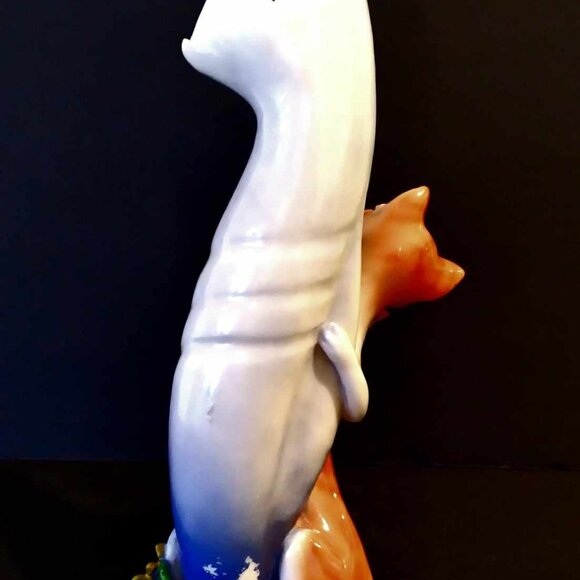 Vintage Collectible Porcelain Cat Vase - Picture 2 of 6